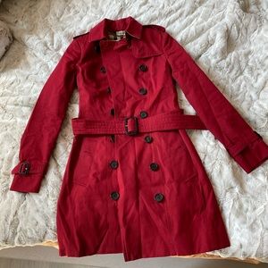 Beautiful Red Burberry Coat Like New